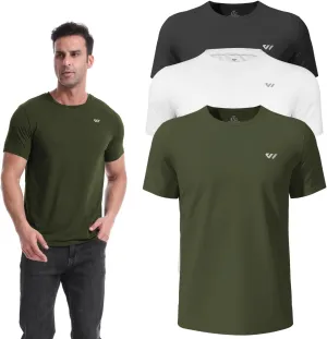 3 or 5 Pack Workout Shirts for Men Quick Dry Running T-Shirt Short Sleeves Moisture Wicking Crew Neck Tee Athletic Casual Top