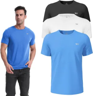 3 or 5 Pack Workout Shirts for Men Quick Dry Running T-Shirt Short Sleeves Moisture Wicking Crew Neck Tee Athletic Casual Top