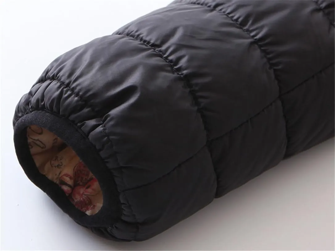 Adhdyuud Women Hooded Warm Coats Winter Slim Cotton Padded Basic Jacket Short Zipper White Duck Down Parka