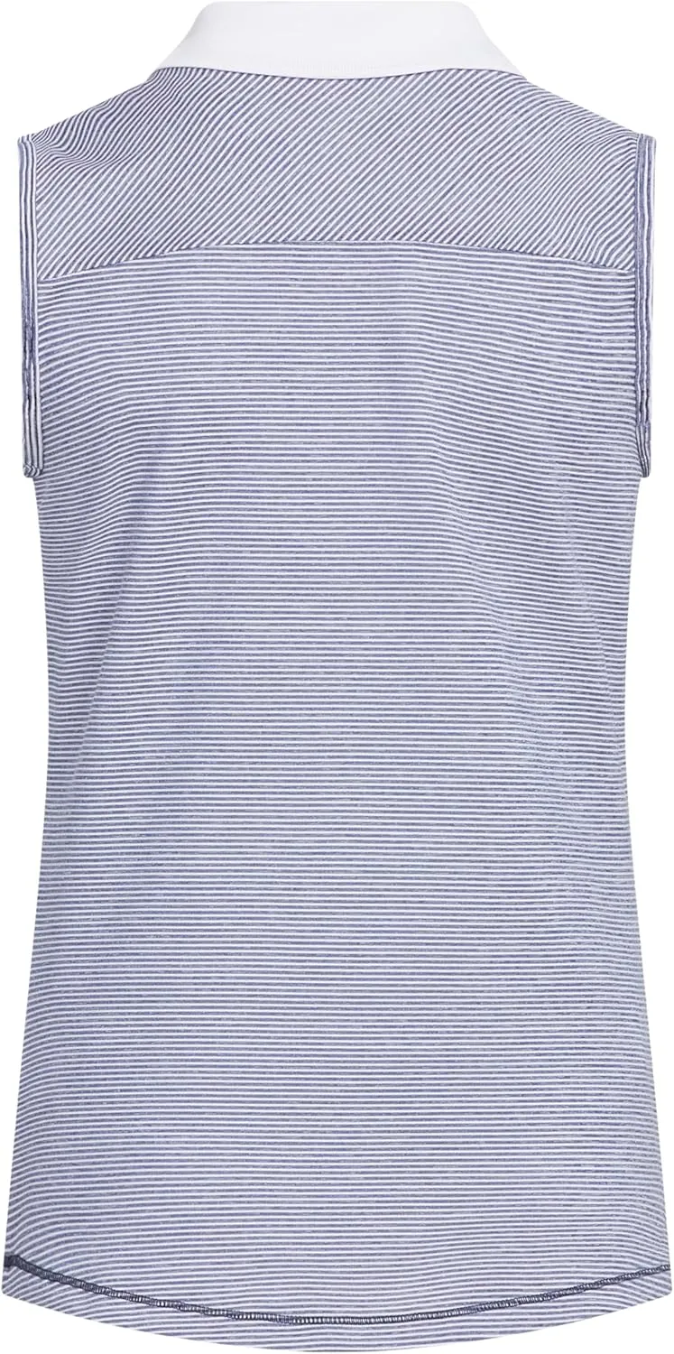 adidas Women's Ottoman Striped Sleeveless Polo Shirt
