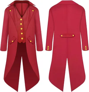 AIEOE Kids Boys Steampunk Pirate Jackets Classic Halloween Cosplay Gothic Dovetail Coat Costume for School Musical