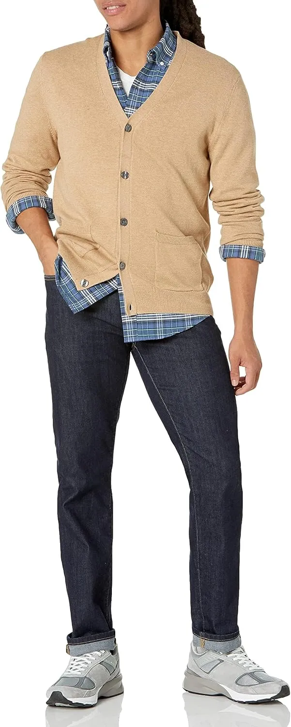 Amazon Essentials Men's Cotton Cardigan Sweater