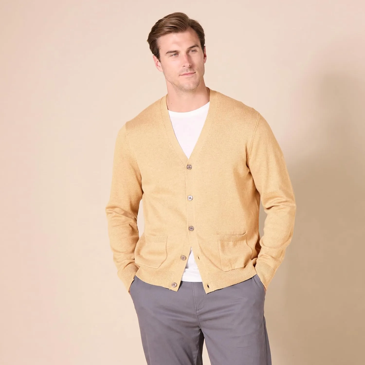 Amazon Essentials Men's Cotton Cardigan Sweater