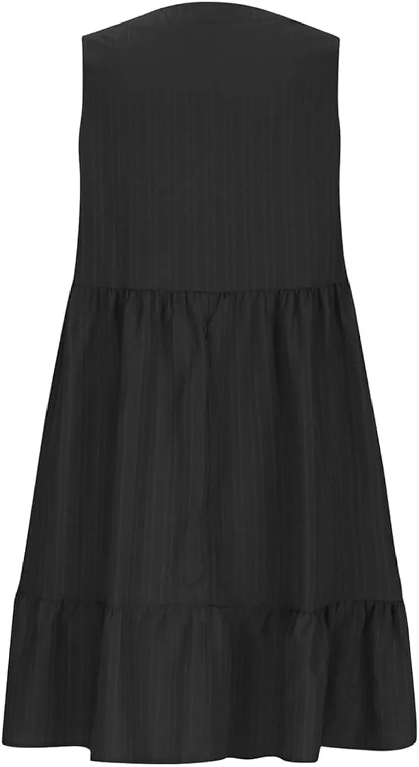 Beach Dresses for Women 2025 Summer V Neck Sleeveless Sundress Flowy Vacation Hawaiian Dresses Cute Cover Ups