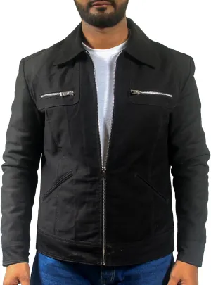Black Denim Jean Jacket lightweight Concert & Work for Mens Fashion, Western, and Winter Trucker Styles in One Jacket