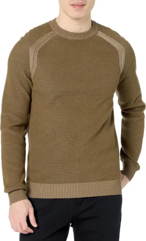 BOSS Men's Lightweight Ribbed Cotton Blend Pullover Sweater