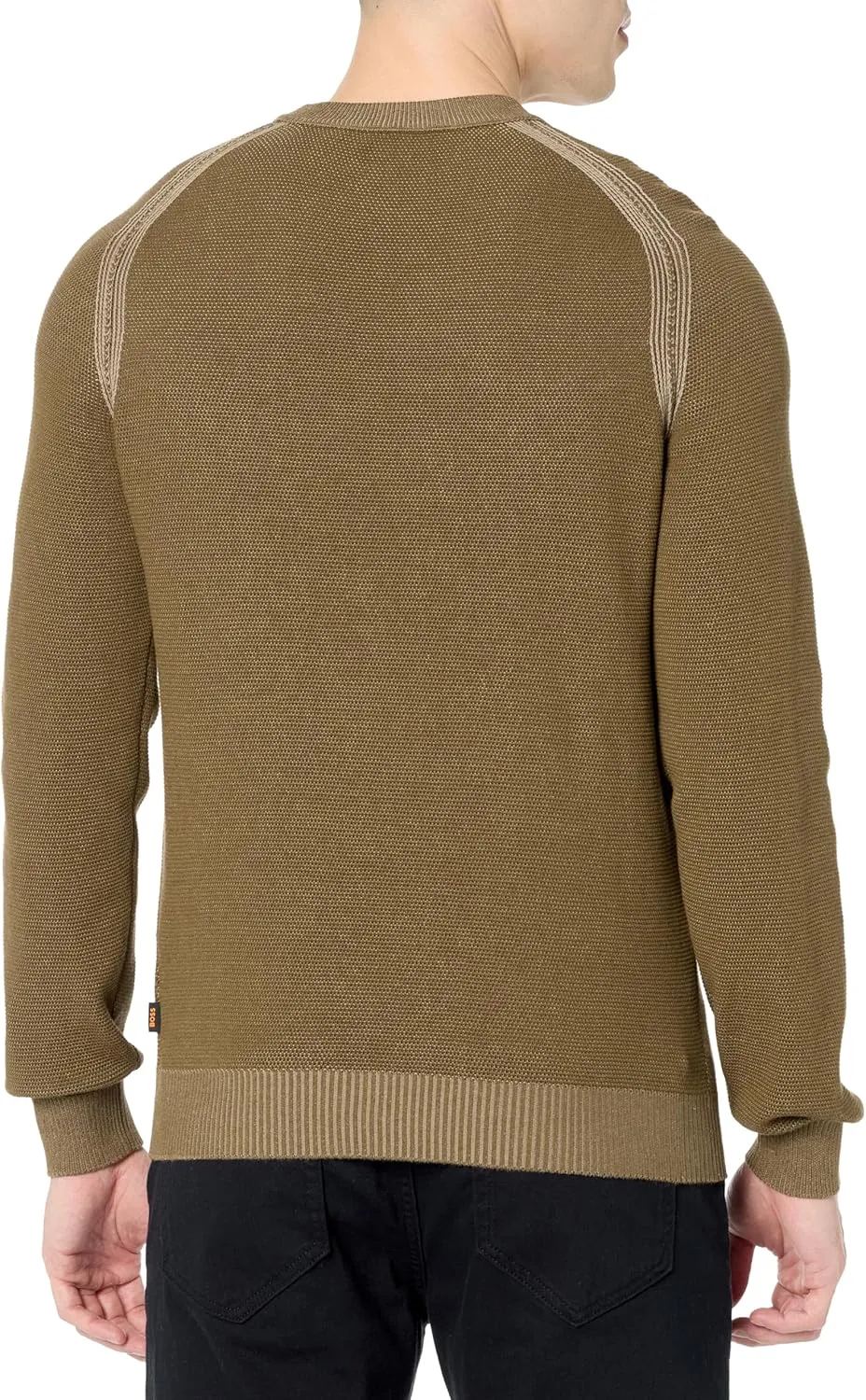BOSS Men's Lightweight Ribbed Cotton Blend Pullover Sweater