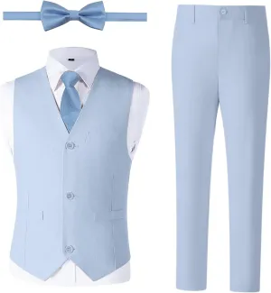 Boys Linen Suit, Toddler Wedding Tuxedos, Teens Boy Suits Set for Kids Beach Summer Outfits