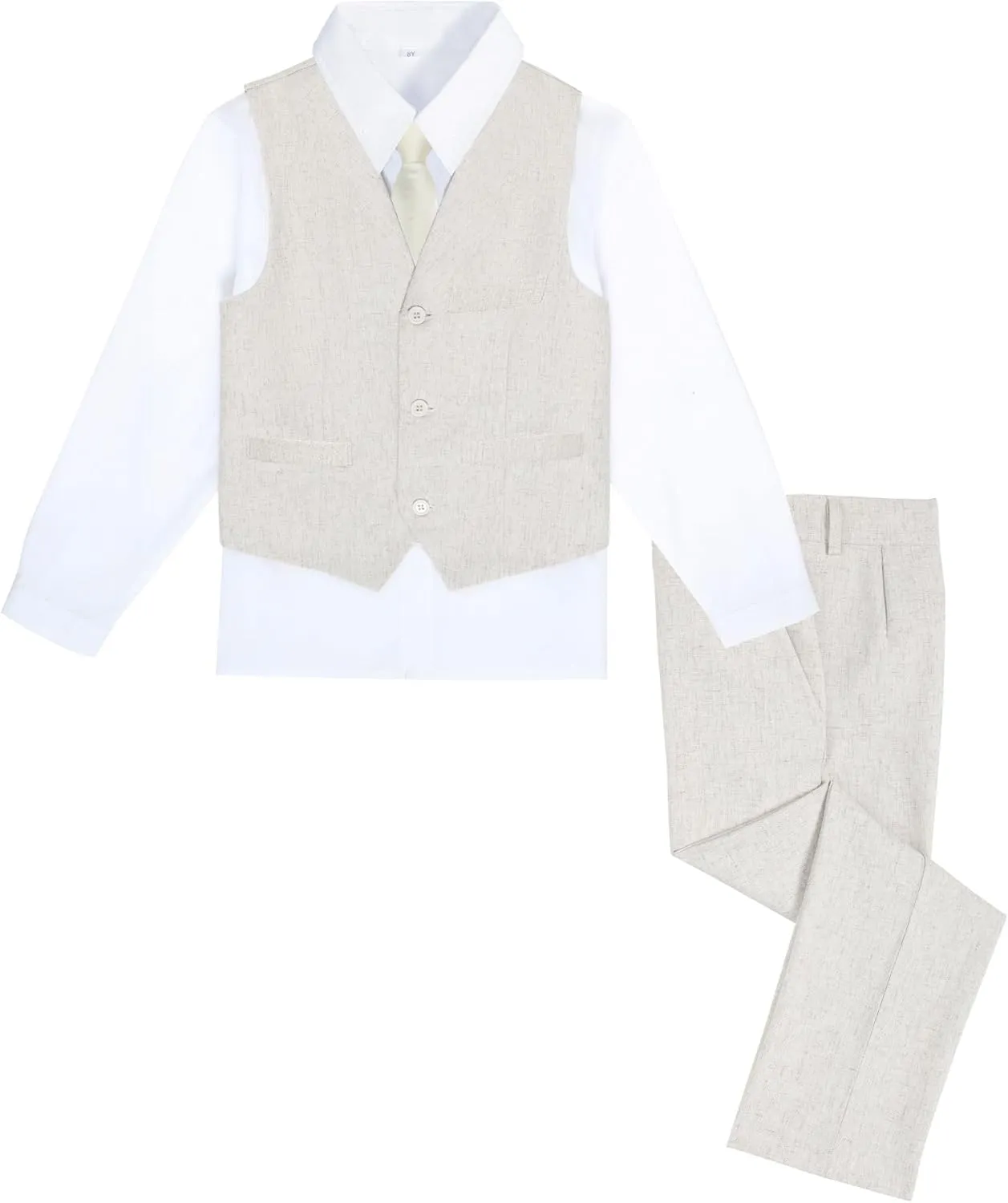 Boys Linen Suit, Toddler Wedding Tuxedos, Teens Boy Suits Set for Kids Beach Summer Outfits