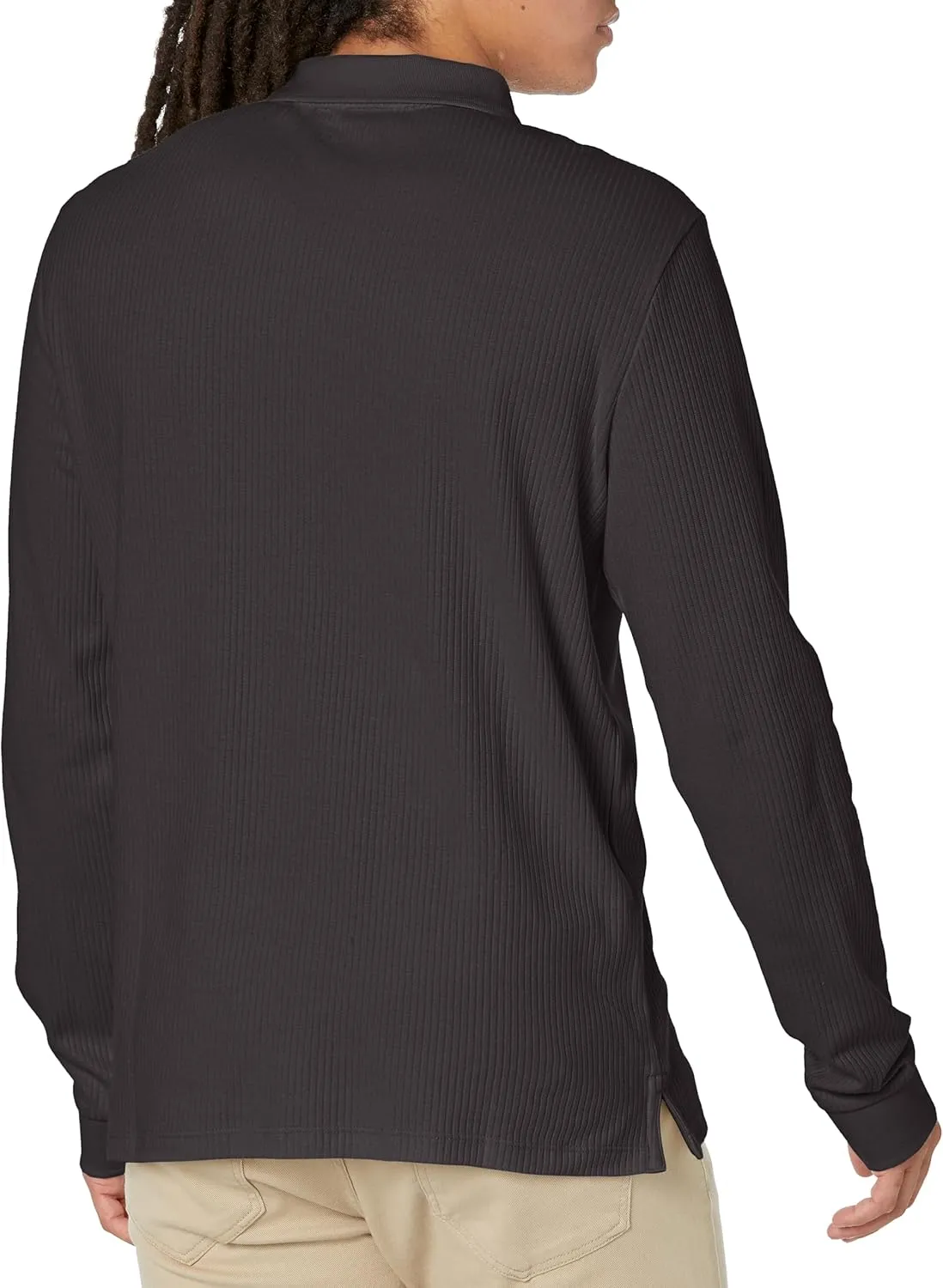 Calvin Klein Men's Long Sleeve Smooth Cotton Polo Shirt