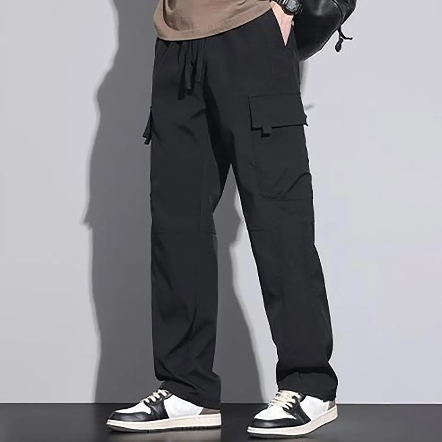 Cargo Pants for Men Motorcycle Cargo Pants Mens Cotton Slacks Wrinkle Cargo Jeans for Women Work Pants for Men's