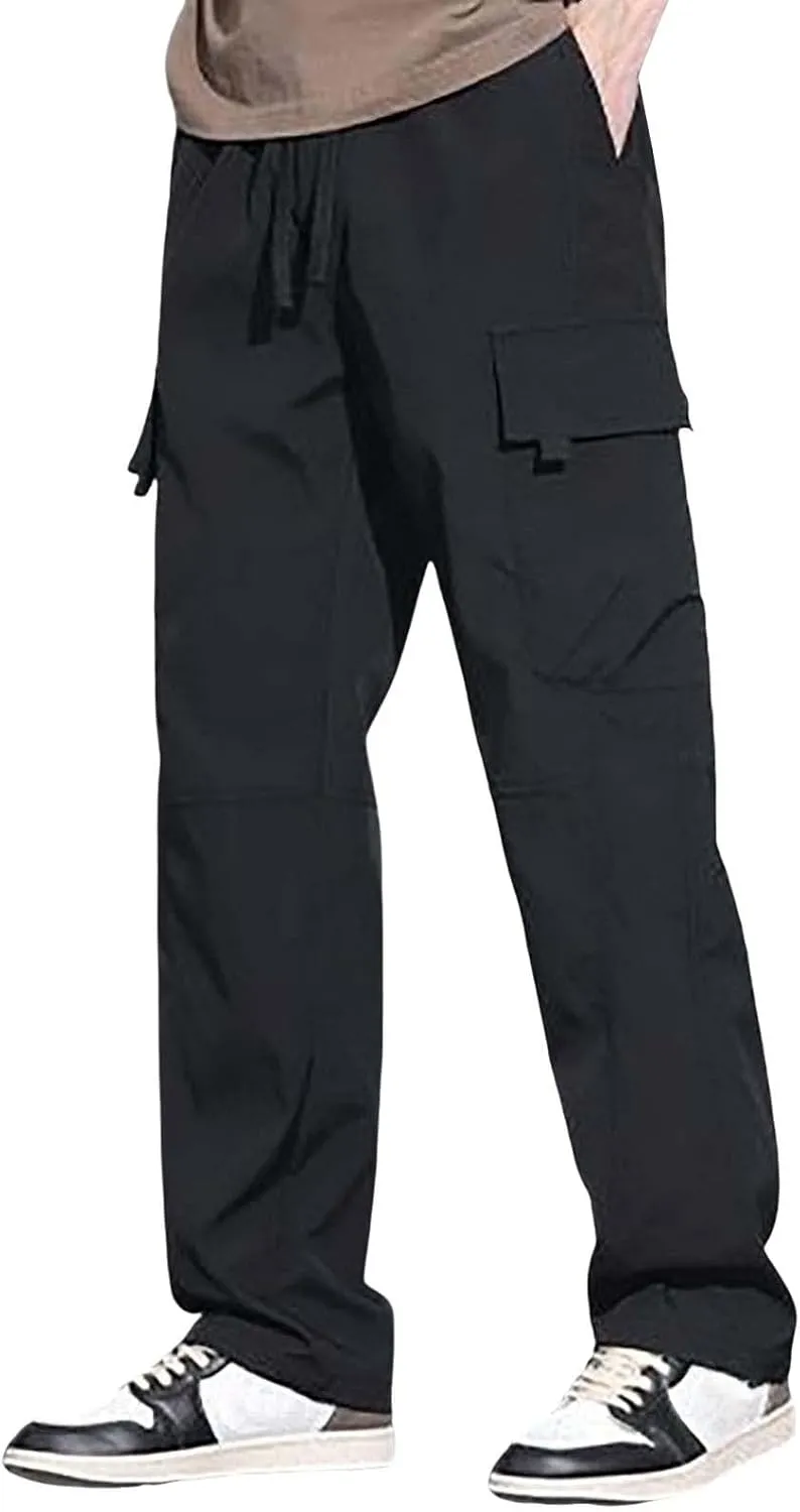 Cargo Pants for Men Motorcycle Cargo Pants Mens Cotton Slacks Wrinkle Cargo Jeans for Women Work Pants for Men's