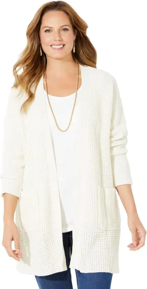 Catherines Women's Plus Size Daydream Waffle Knit Sweater