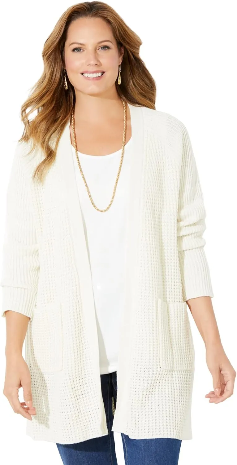 Catherines Women's Plus Size Daydream Waffle Knit Sweater