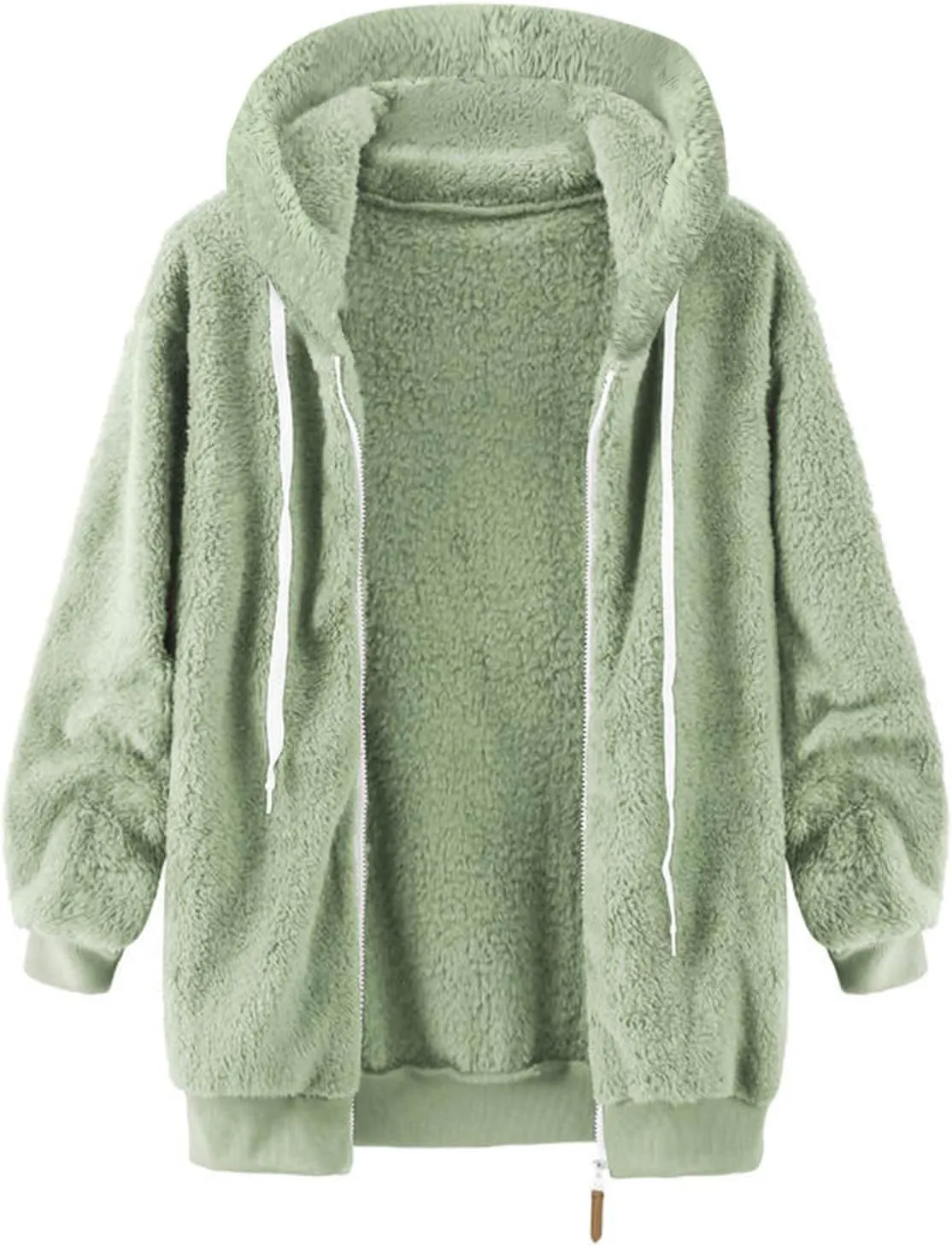 Cbcbtwo Fuzzy Fleece Jacket for Women 2025 Plus Size Warm Winter Coats Fluffy Sherpa Hoodie Zip up Casual Cardigan Outerwear