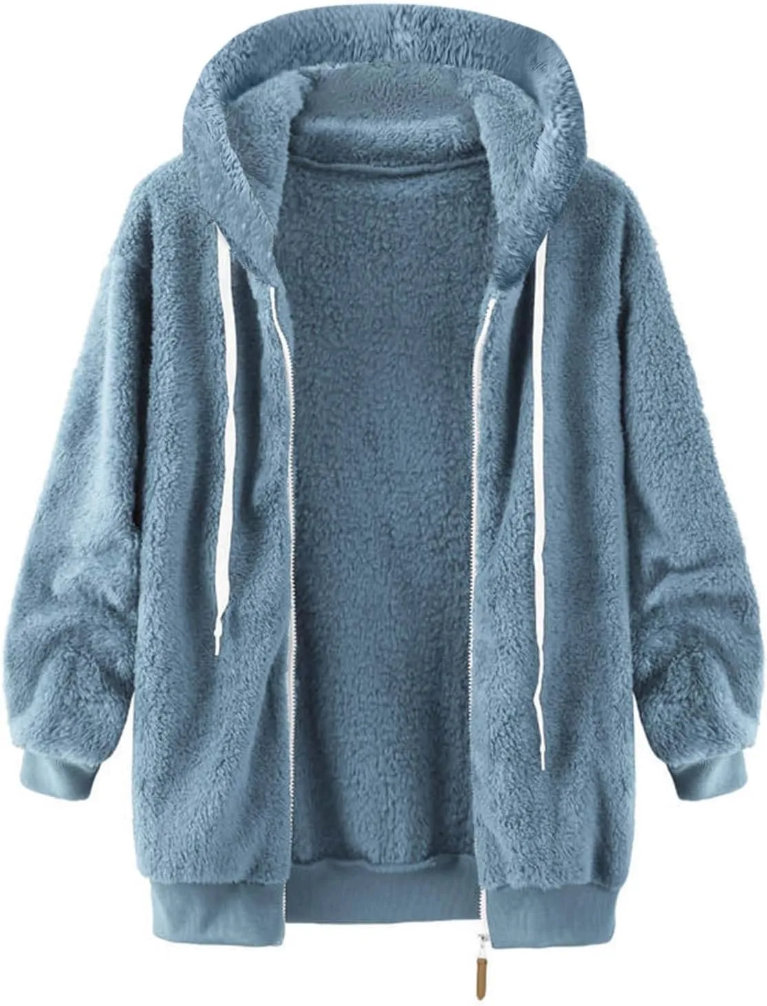 Cbcbtwo Fuzzy Fleece Jacket for Women 2025 Plus Size Warm Winter Coats Fluffy Sherpa Hoodie Zip up Casual Cardigan Outerwear