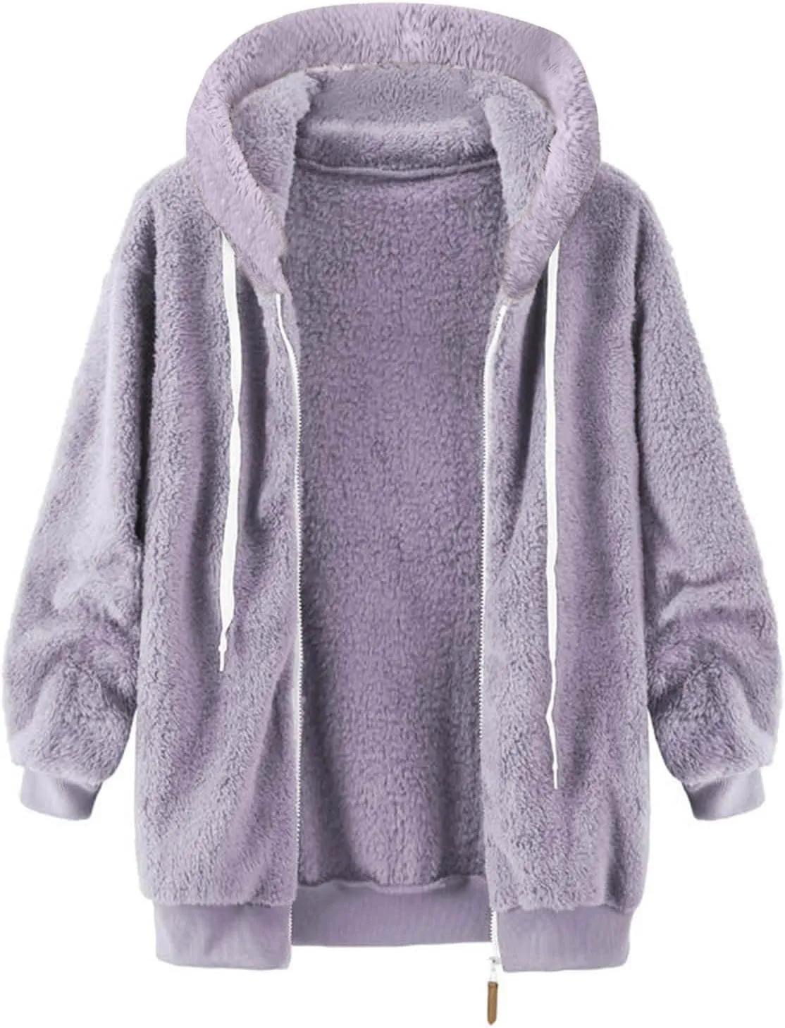 Cbcbtwo Fuzzy Fleece Jacket for Women 2025 Plus Size Warm Winter Coats Fluffy Sherpa Hoodie Zip up Casual Cardigan Outerwear