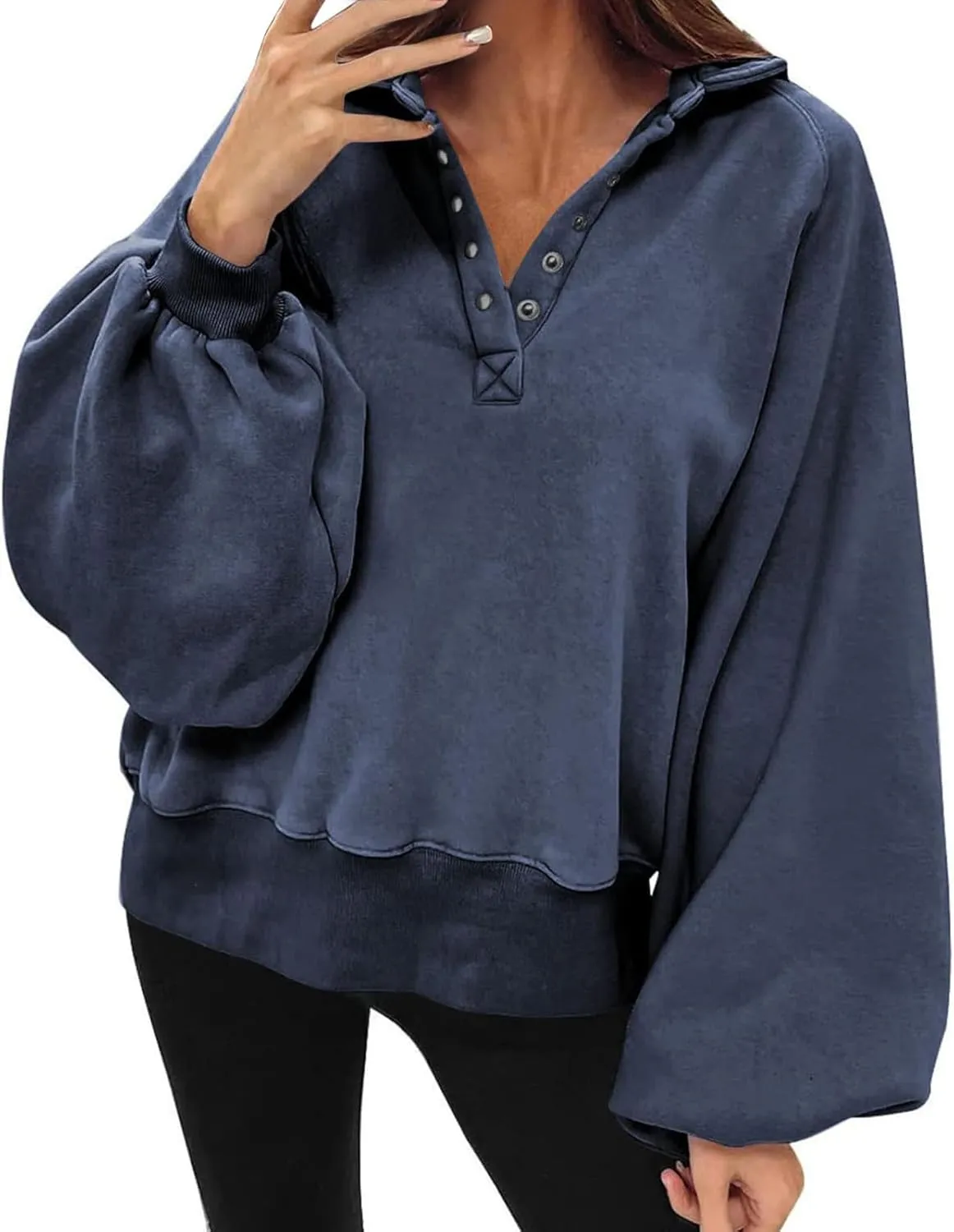 Ceboyel Oversized Sweatshirts for Women Lantern Sleeve Pullover Loose Fit Trendy Hoodies Trending Winter Outfits Clothes 2023