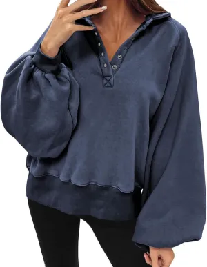 Ceboyel Oversized Sweatshirts for Women Lantern Sleeve Pullover Loose Fit Trendy Hoodies Trending Winter Outfits Clothes 2023