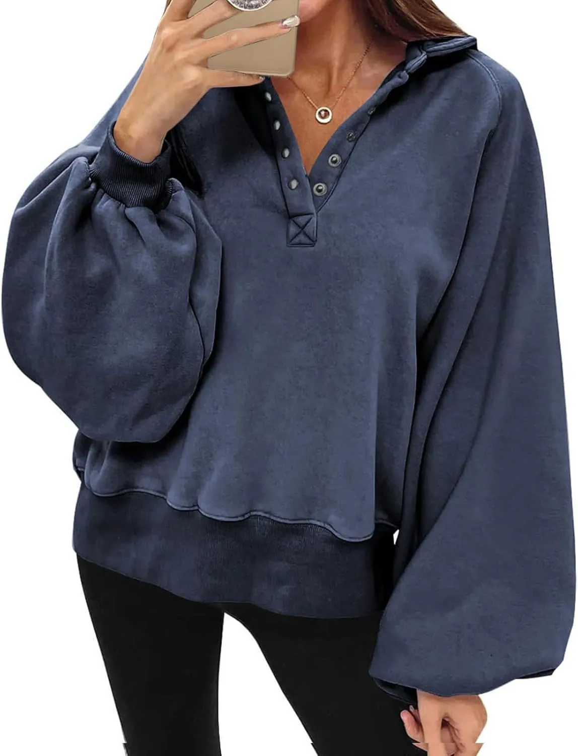 Ceboyel Oversized Sweatshirts for Women Lantern Sleeve Pullover Loose Fit Trendy Hoodies Trending Winter Outfits Clothes 2023