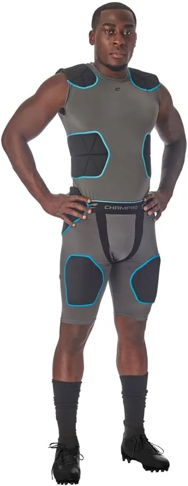 CHAMPRO Men's Tri-Flex Football Padded Sleeveless Compression Shirt