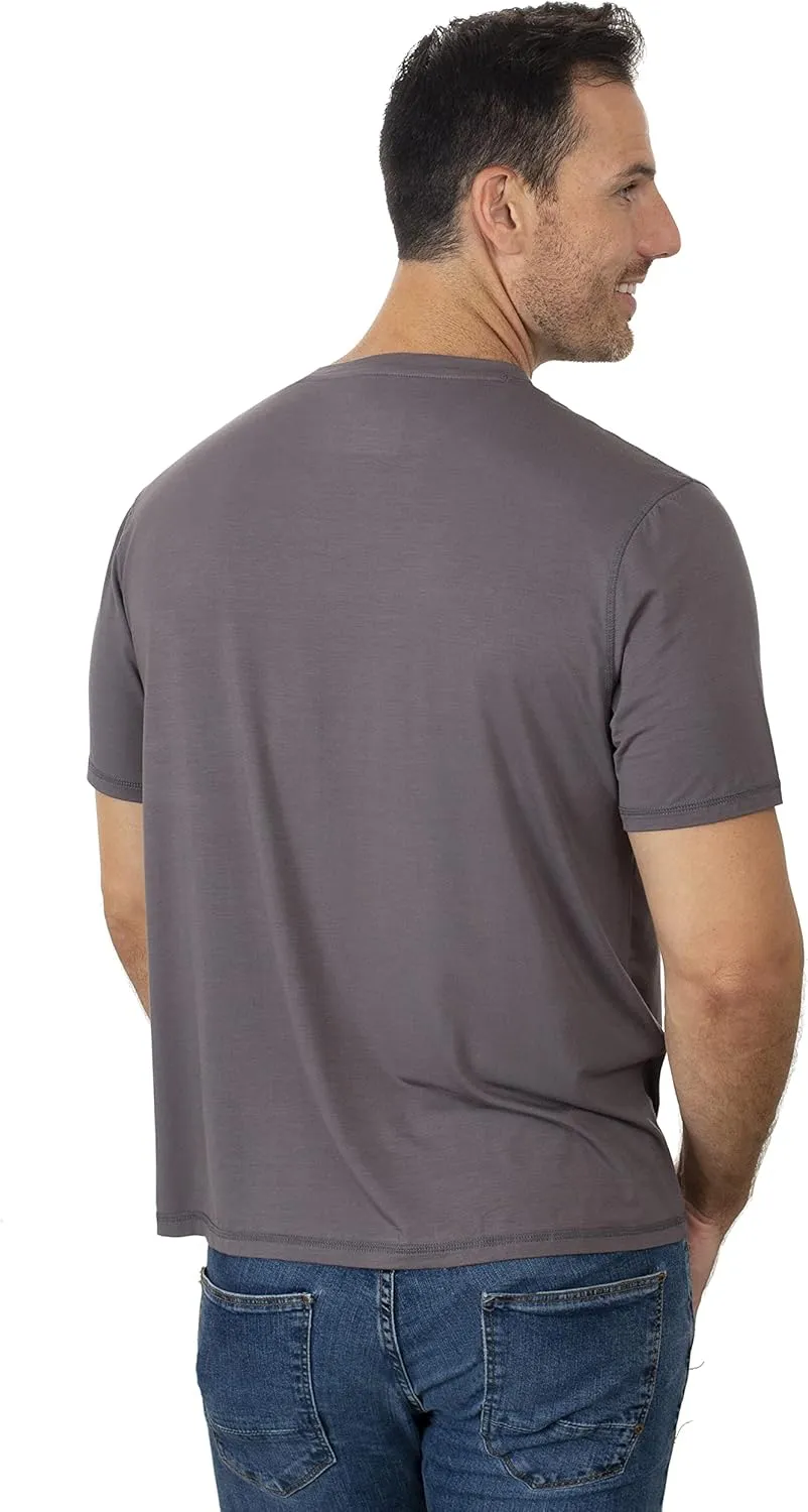 Chill Boys Soft Viscose from Bamboo T-Shirt for Men with Short Sleeve - Plain T-Shirt with Cool Performance and Crew Neck Tee