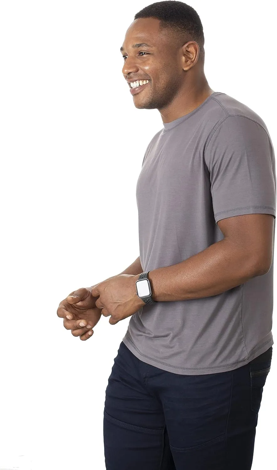 Chill Boys Soft Viscose from Bamboo T-Shirt for Men with Short Sleeve - Plain T-Shirt with Cool Performance and Crew Neck Tee