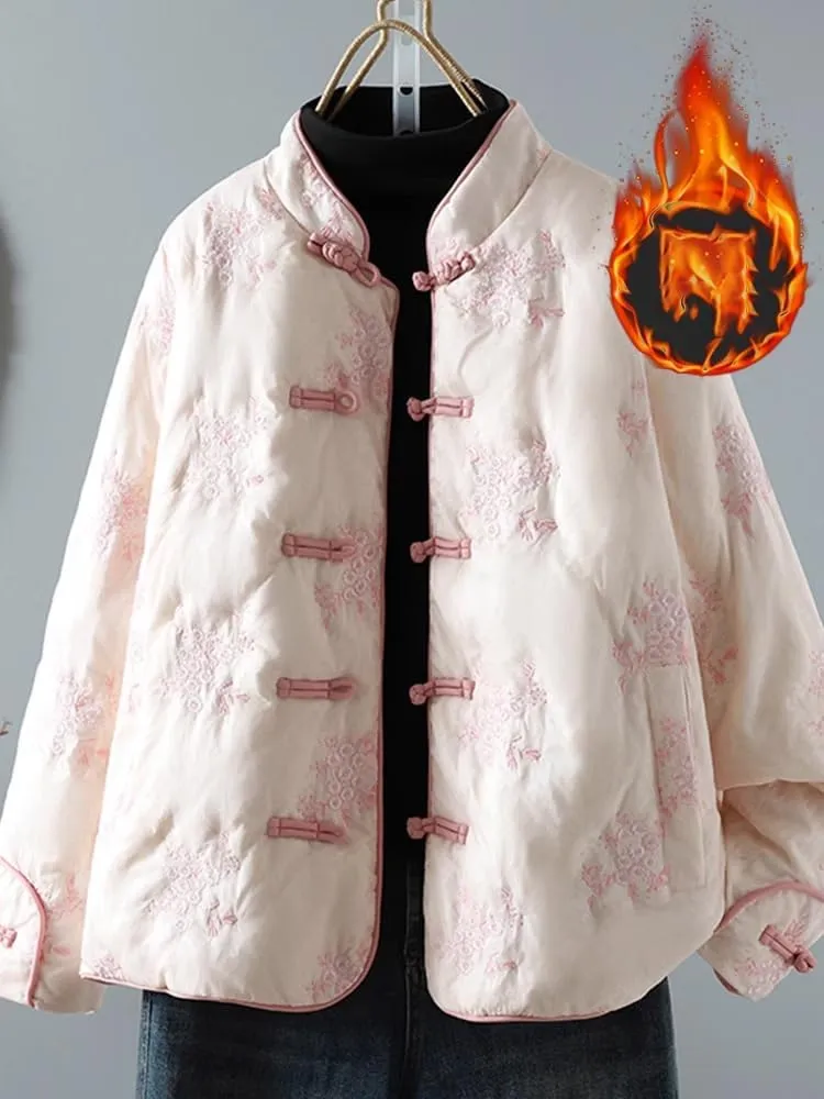 Chinese style cotton padded jacket womens winter coat small