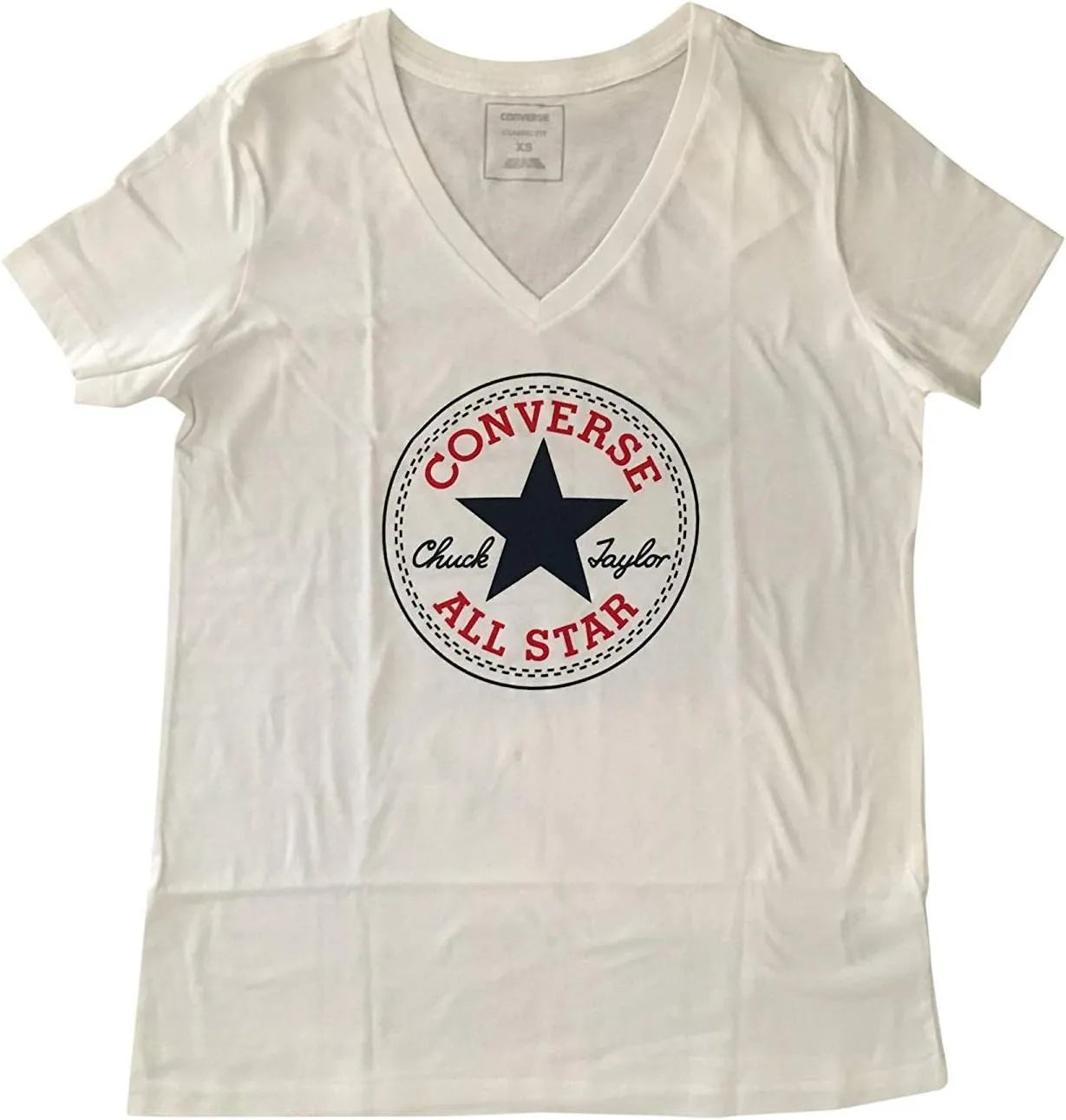 Converse Women's Chuck Patch Logo V-Neck T-Shirt