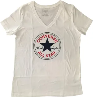 Converse Women's Chuck Patch Logo V-Neck T-Shirt