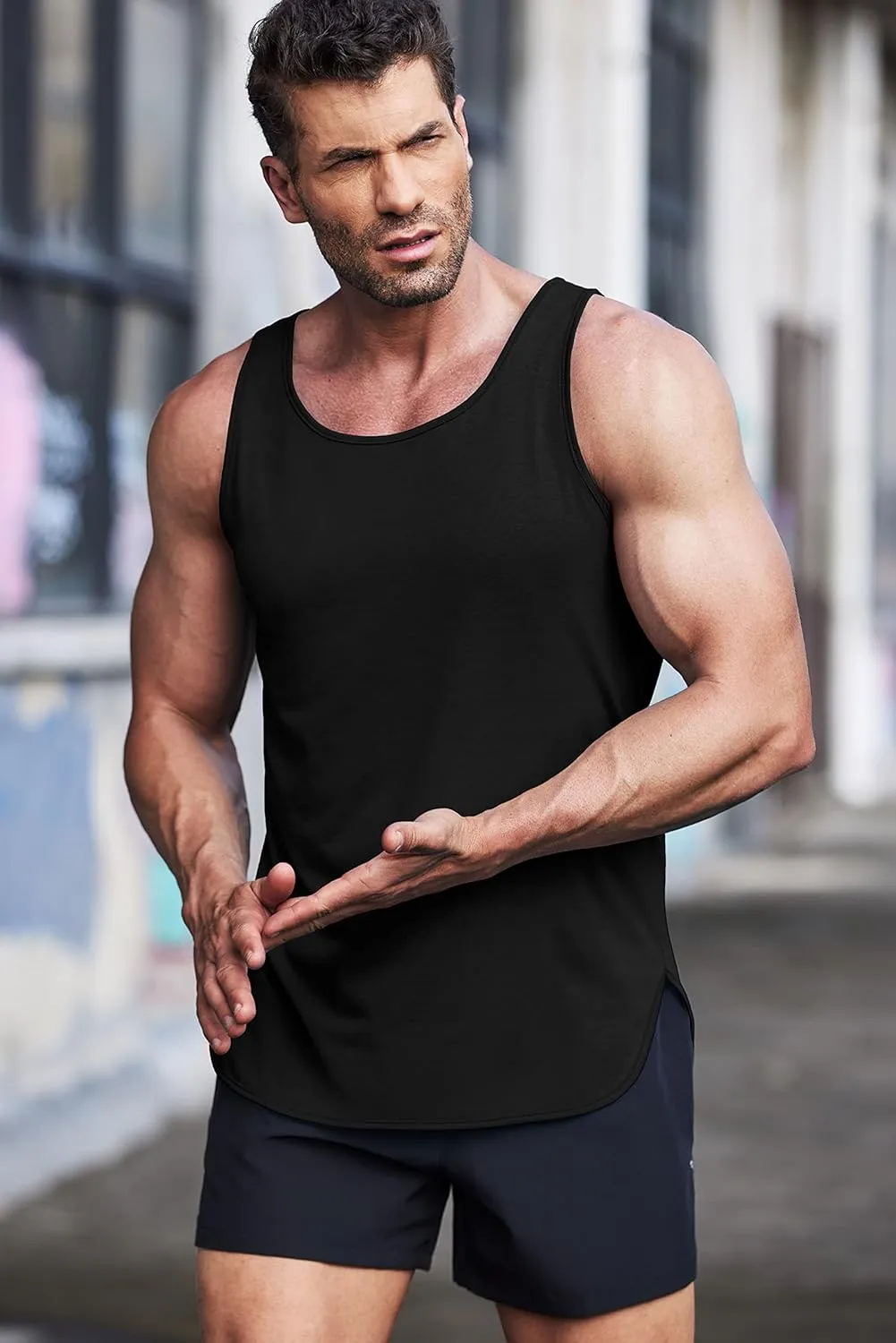 COOFANDY Men's 3 Pack Quick Dry Workout Tank Top Gym Muscle Tee Fitness Bodybuilding Sleeveless T Shirt