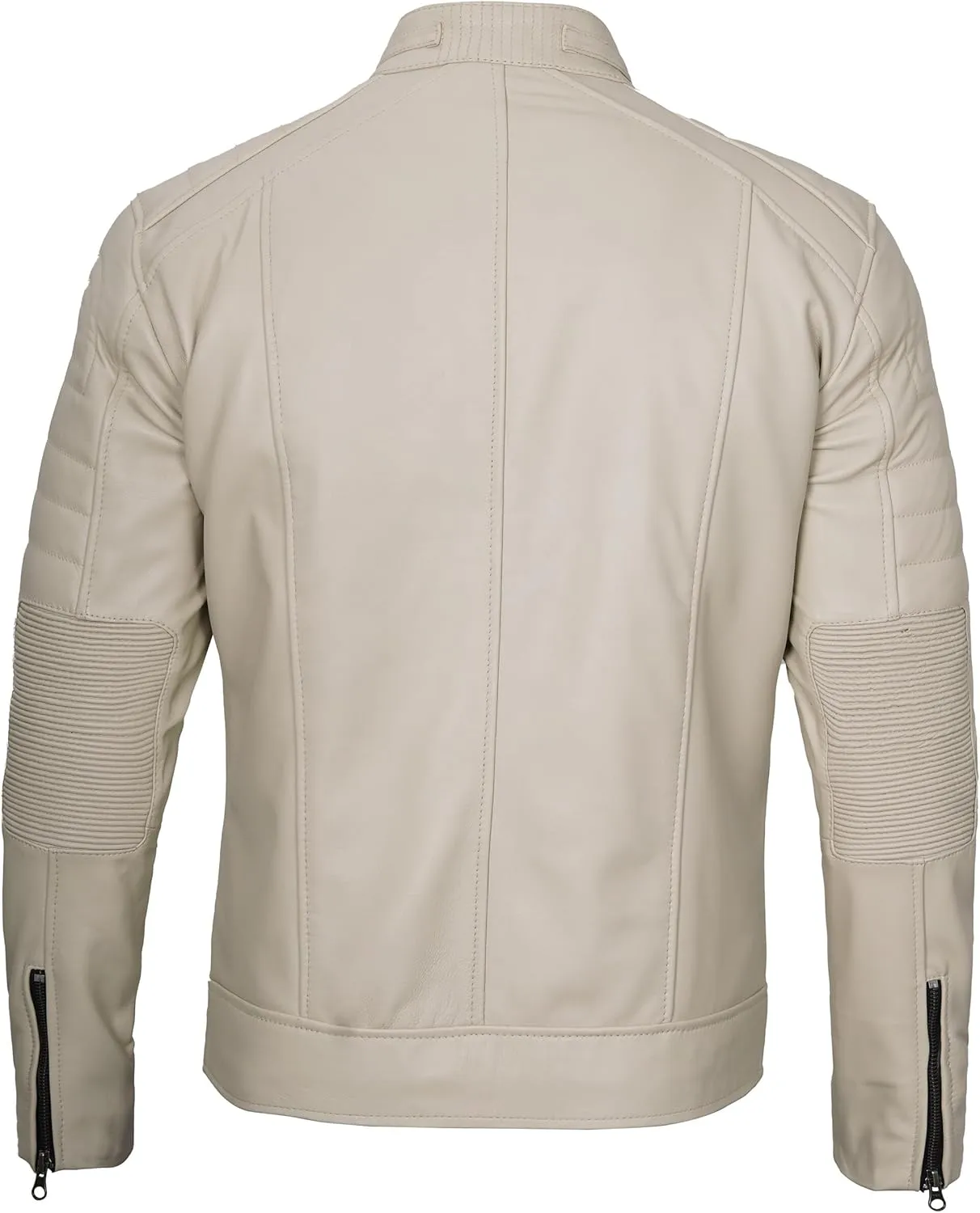 Decrum Leather Jacket Men - Cafe Racer Style Fashion Real Lambskin Leather Jacket For Men