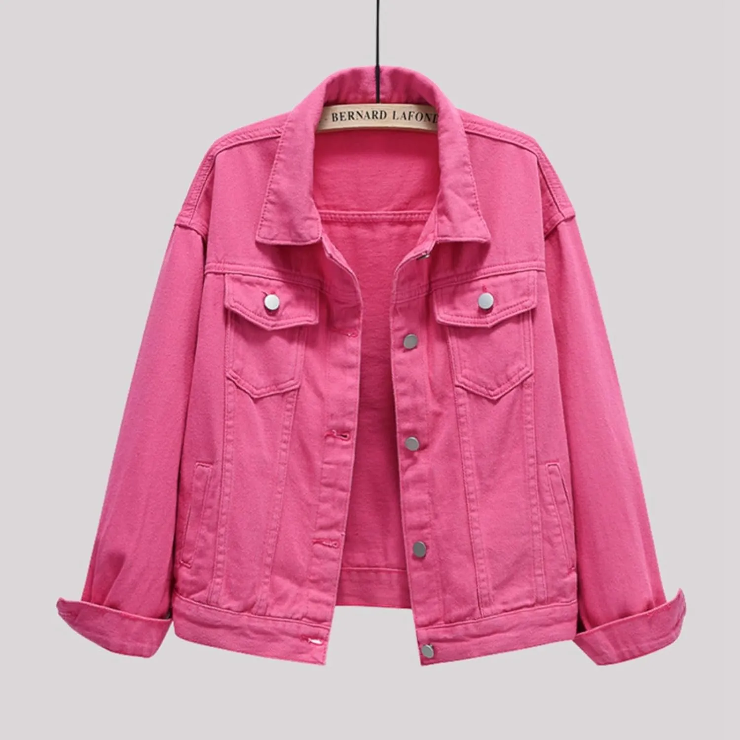 Denim Shacket for Women 2024 Fashion Casual Button Down Denim Coat with Pockets Loose Fit Fall Denim Jacket