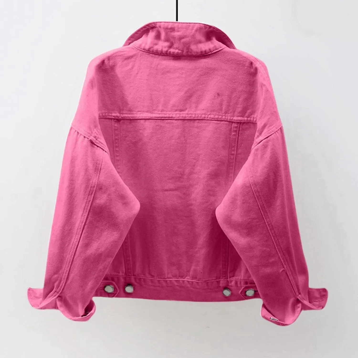 Denim Shacket for Women 2024 Fashion Casual Button Down Denim Coat with Pockets Loose Fit Fall Denim Jacket