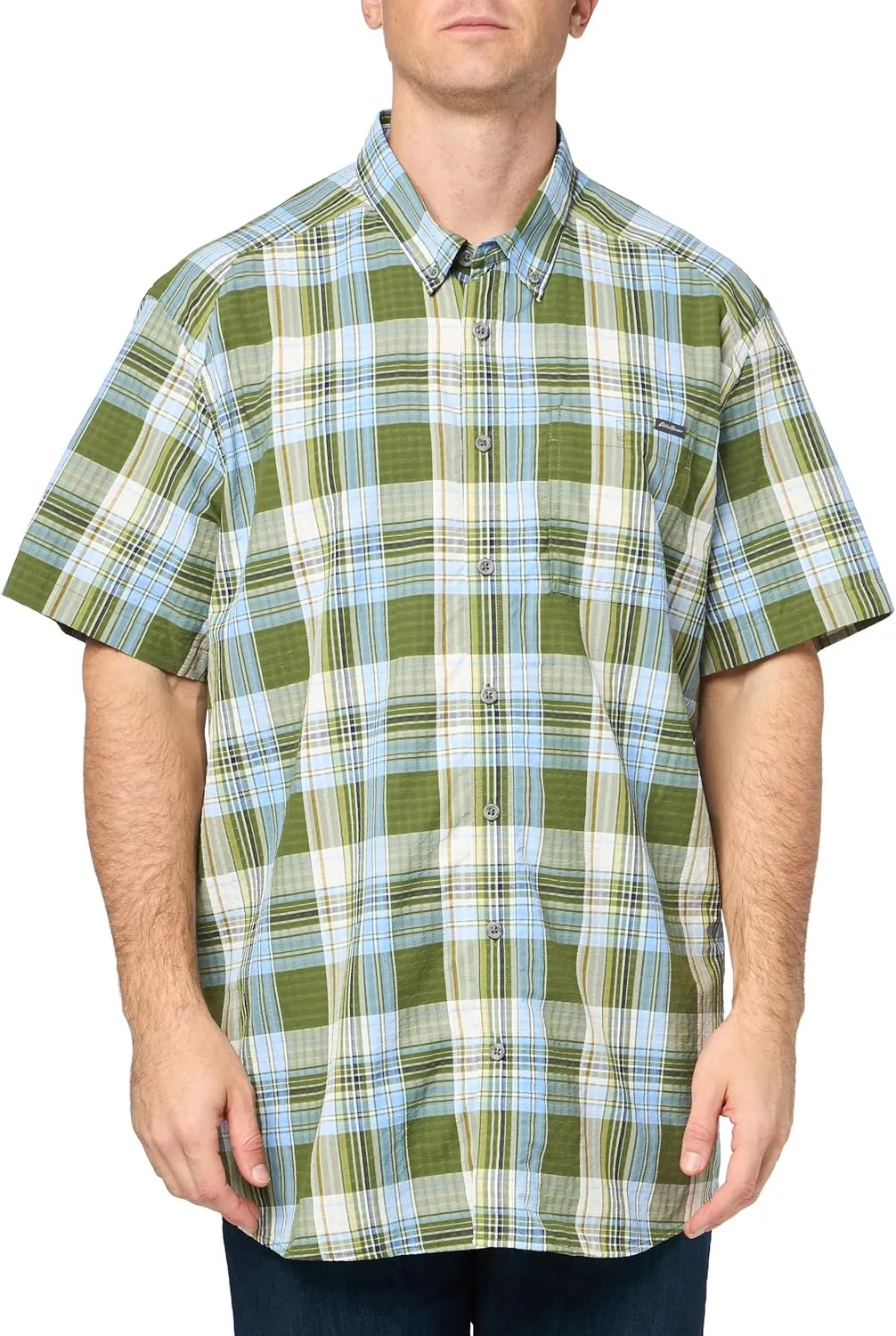 Eddie Bauer Men's Pack It Seersucker Short-Sleeve Shirt