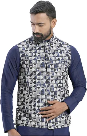 Elina fashion Men's Indian Nehru Jacket || Printed Bandhgala Jodhpuri Sleeve Less ONLY Waistcoat