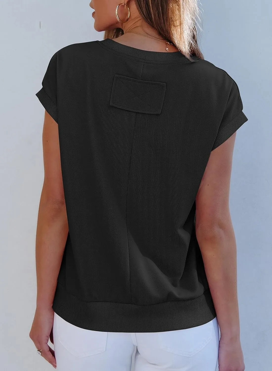 EVALESS Cap Sleeve Tops for Women Summer Tank Tops Basic Tee Shirts Casual 2024 Fashion Clothes Outfits