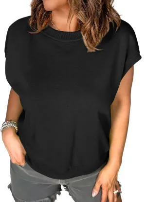 EVALESS Cap Sleeve Tops for Women Summer Tank Tops Basic Tee Shirts Casual 2024 Fashion Clothes Outfits