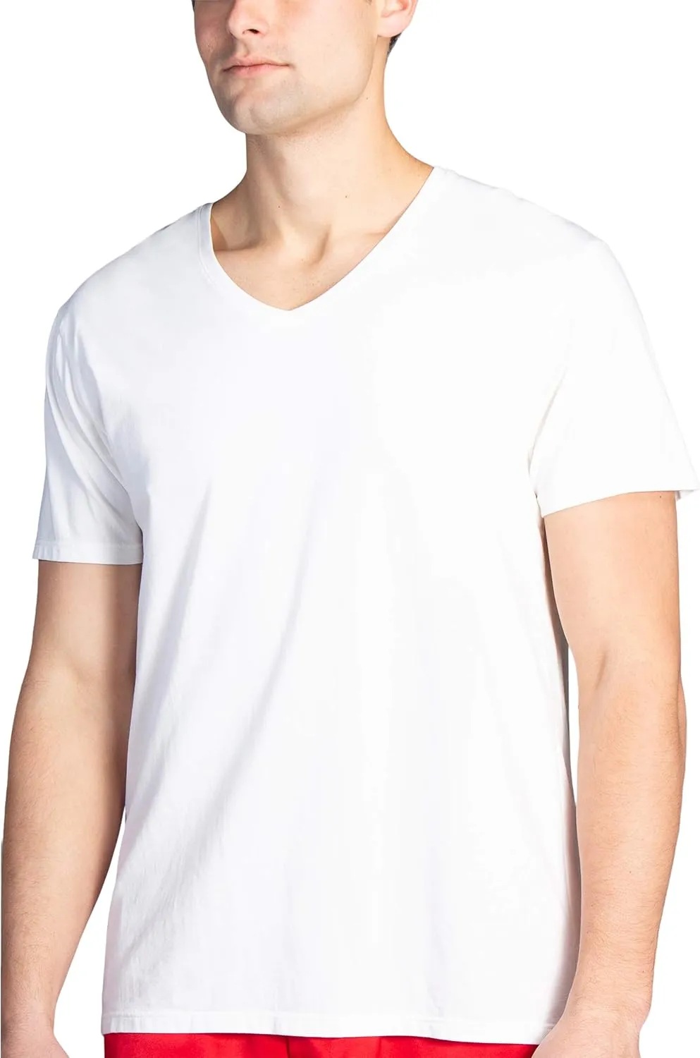 Fishers Finery Men's Classic V-Neck Comfort Soft Keep Tucked Undershirt - Breathable Cotton Modal Blend T-Shirt