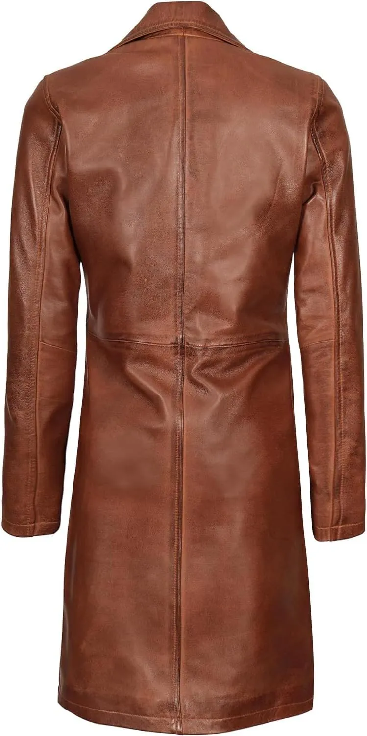 fjackets Lambskin Leather 3/4 Coat - A Fusion of Timeless Style & Modern Sophistication for Women