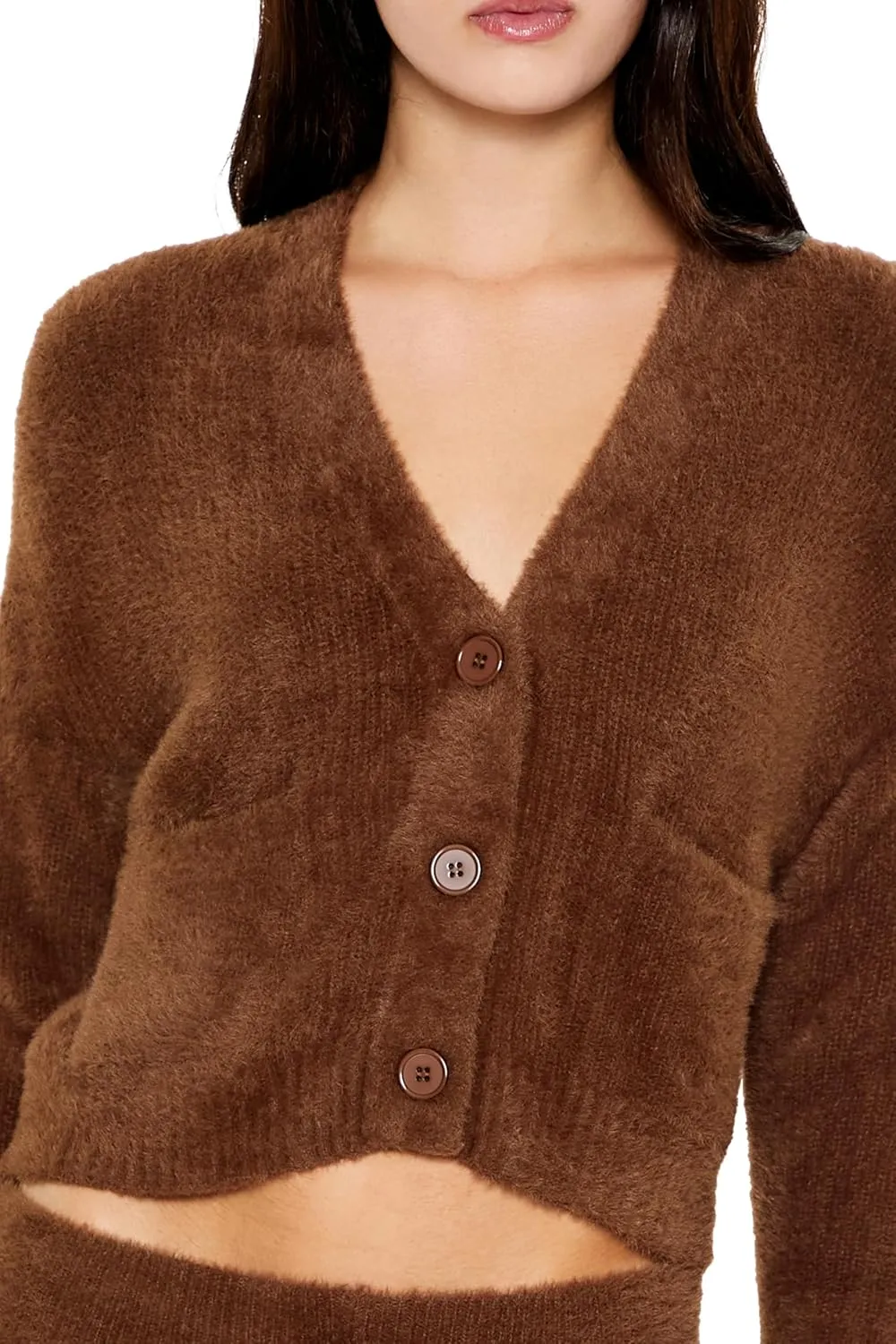 Forever 21 Women's Fuzzy Cardigan Sweater
