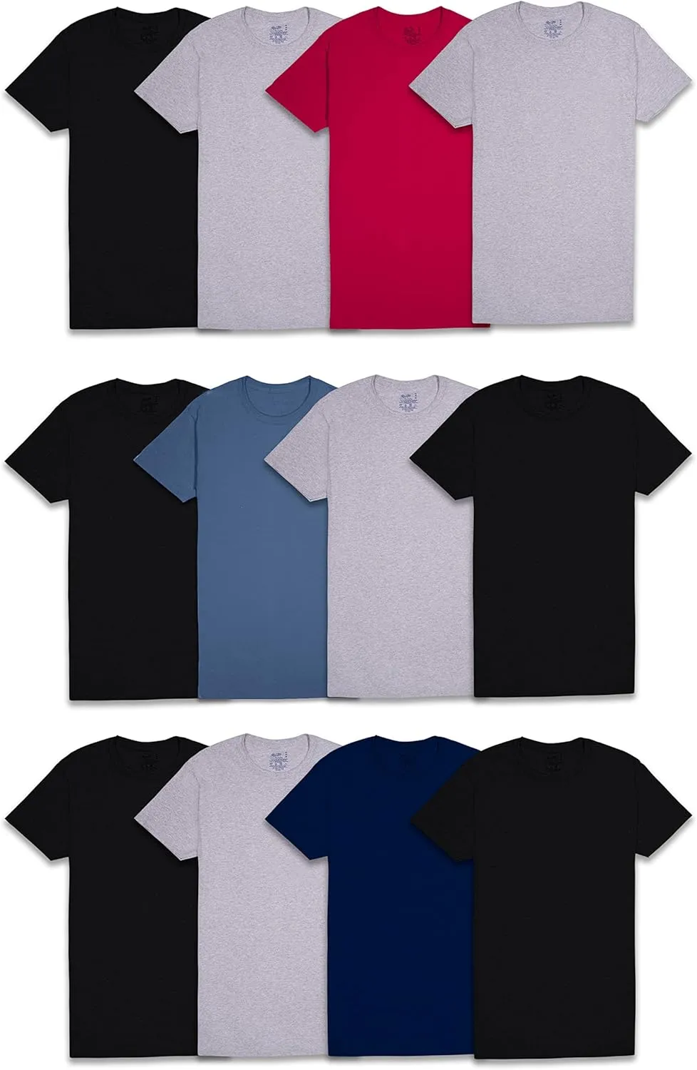 Fruit of the Loom Men's Crew Tee Undershirts, Moisture Wicking & Tag Free, Also Available in Big & Tall