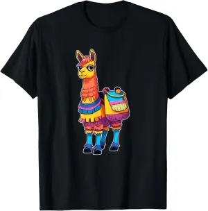 Funny Loot Llama Pinata With Yellow Saddlebag T-Shirt