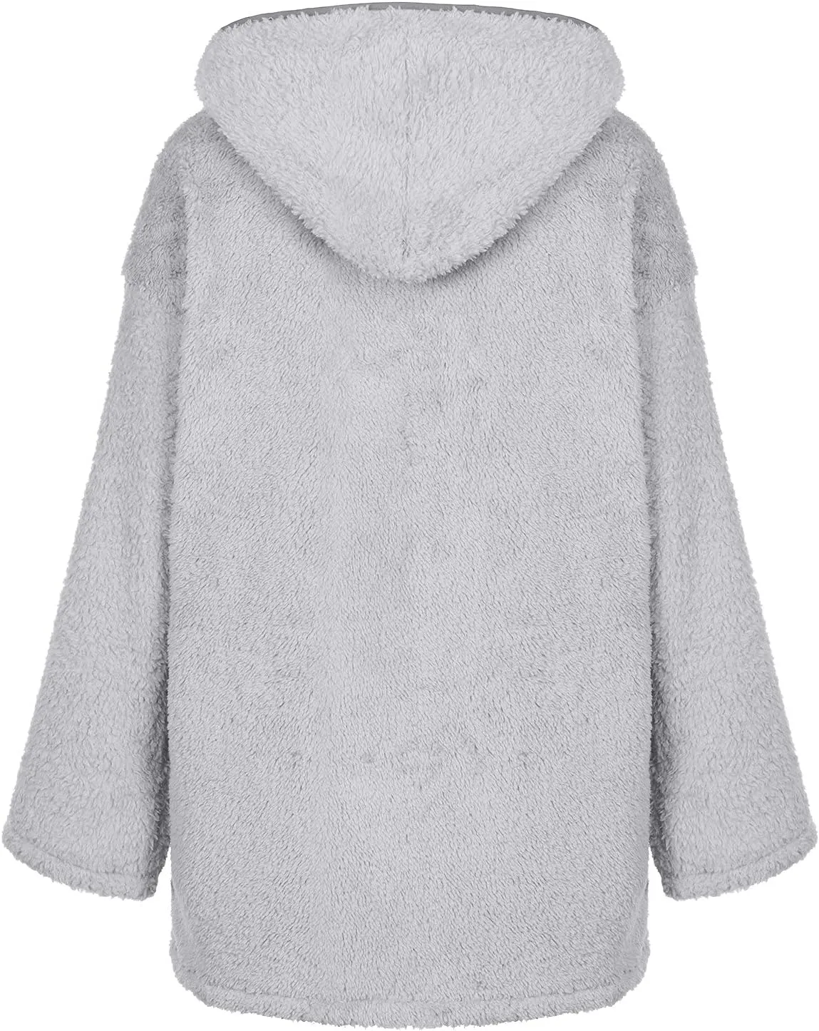 Fuzzy Fleece Jacket Women Full Zip Up Hooded Winter Coats Sherpa Lined Fluffy Hoodie Oversized Faux Fur Outerwear