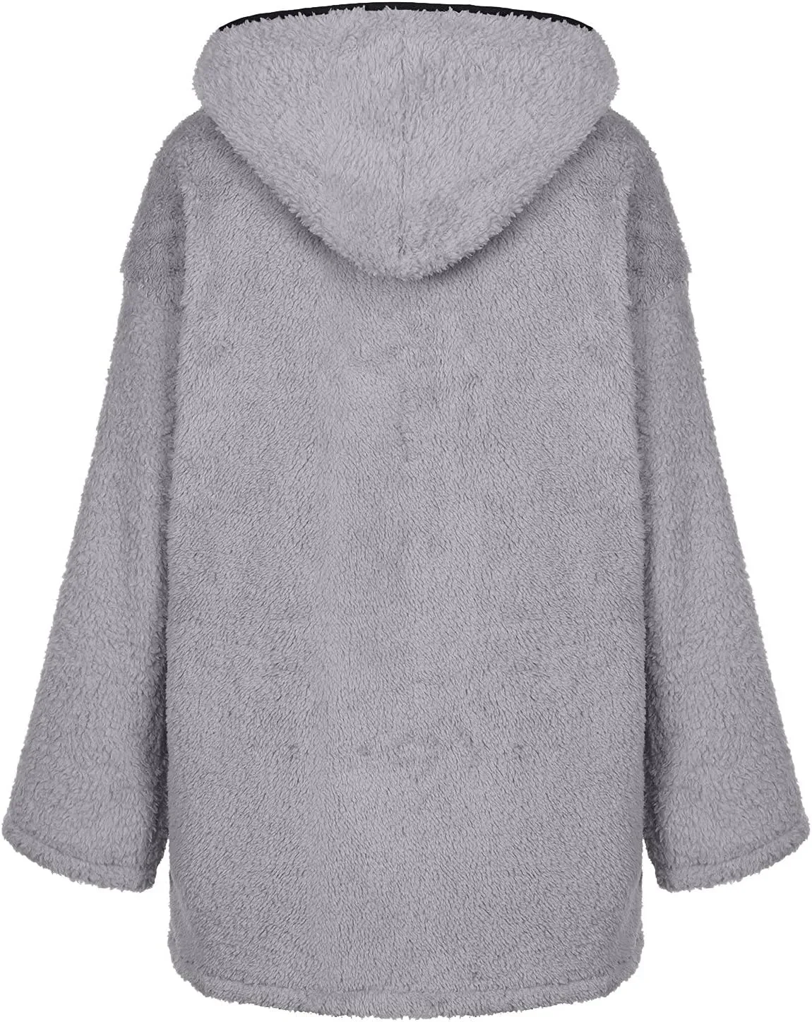 Fuzzy Fleece Jacket Women Full Zip Up Hooded Winter Coats Sherpa Lined Fluffy Hoodie Oversized Faux Fur Outerwear
