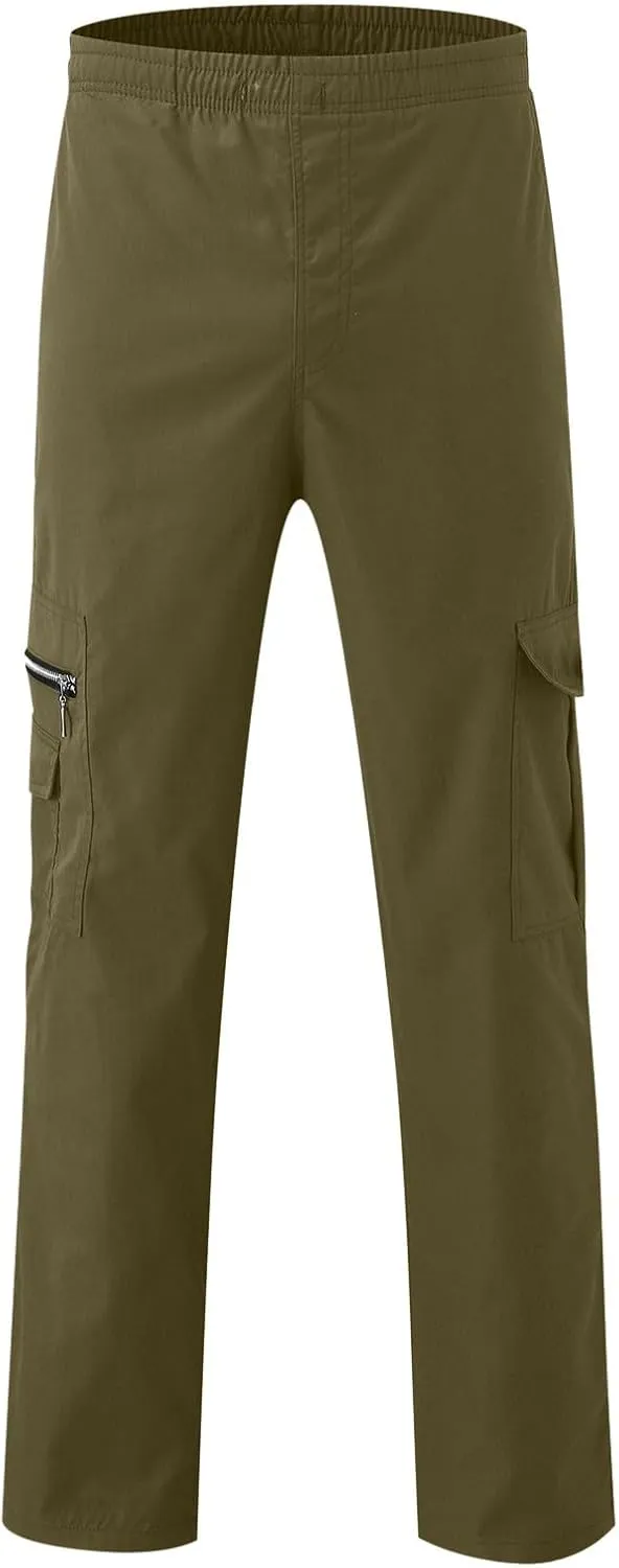 FZVYD Men's Cropped Pants Joggers Cargo Pants Fashion Casual Sweatpants Work Pants Drawstring Loose Trousers with Pockets