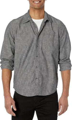 GAP Men's Long Sleeve Chambray Woven Button-Down Shirt
