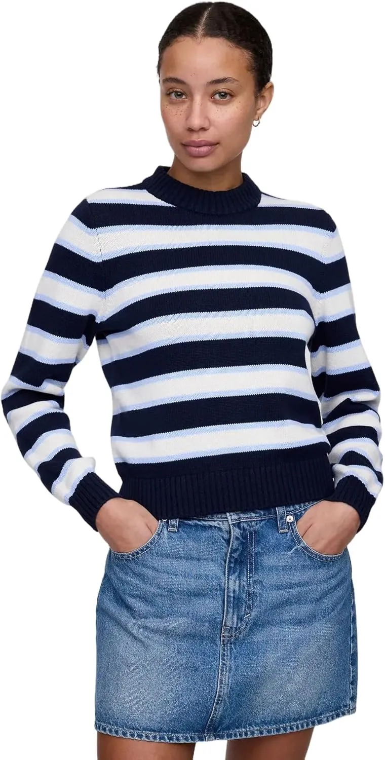 GAP Women's High Neck Cotton Crew Sweater