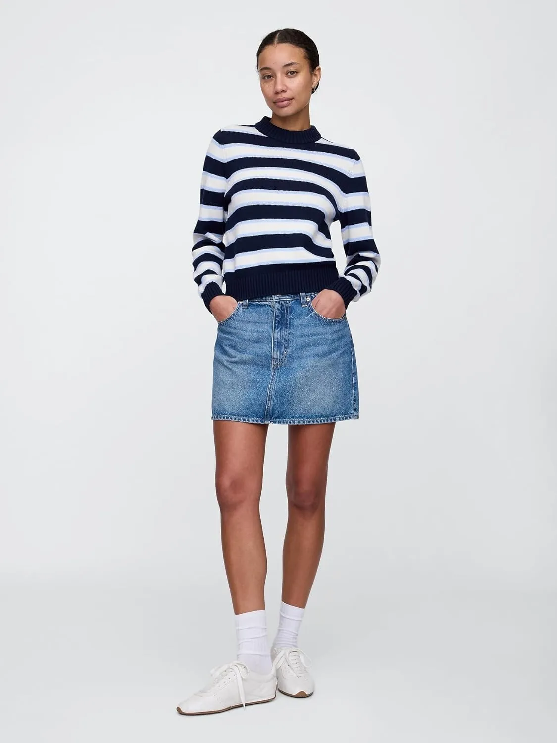 GAP Women's High Neck Cotton Crew Sweater
