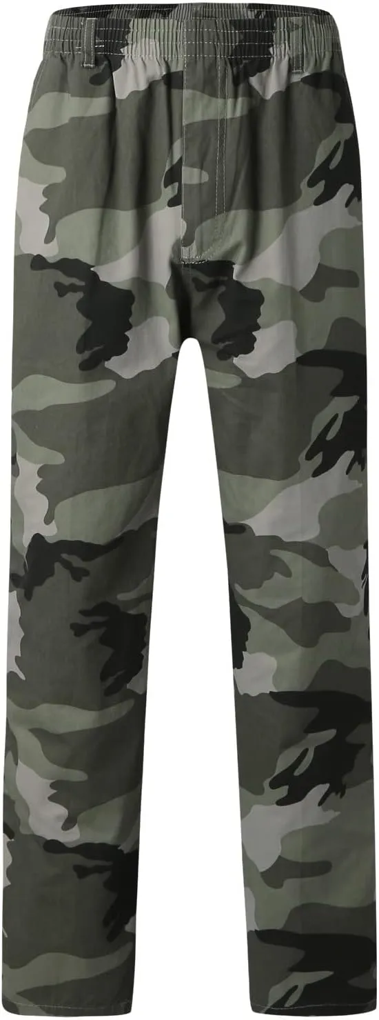 GIERIDUC Men's Fleece Cargo Sweatpants Big and Tall Cargo Pants for Men Half Long Half Short Pants Mens Wide Corduroy Pants